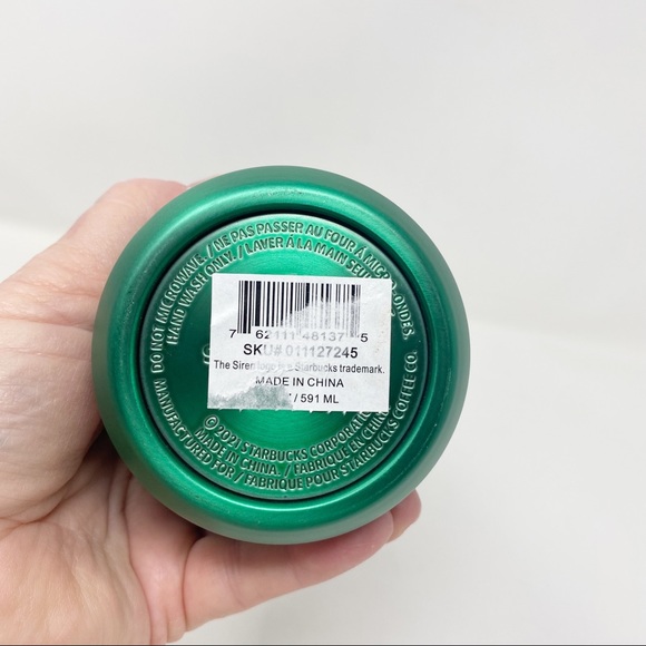 STARBUCKS 2021 LIMITED EDITION Metallic Green/Black Ombré Water Bottle - Picture 5 of 9